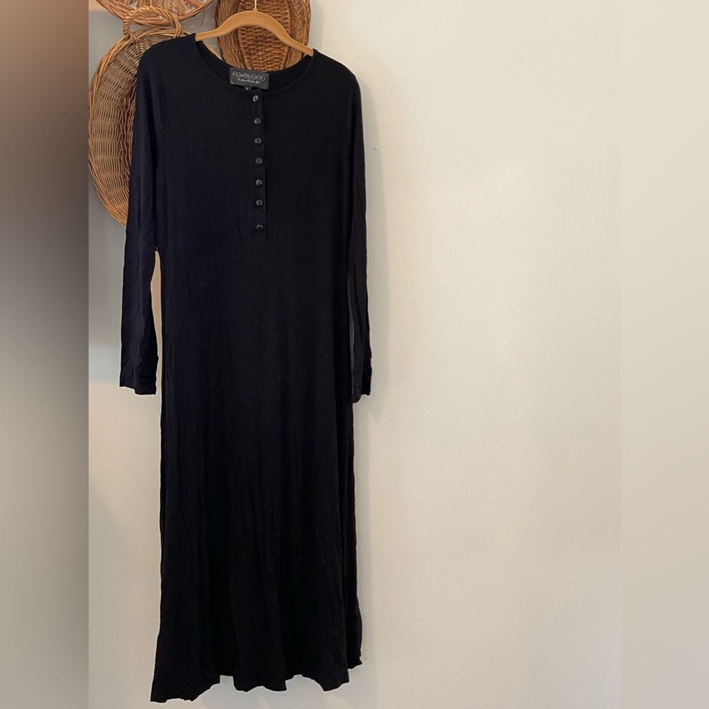 Foxblood Black Button Front Witchy Dress, Size Large.